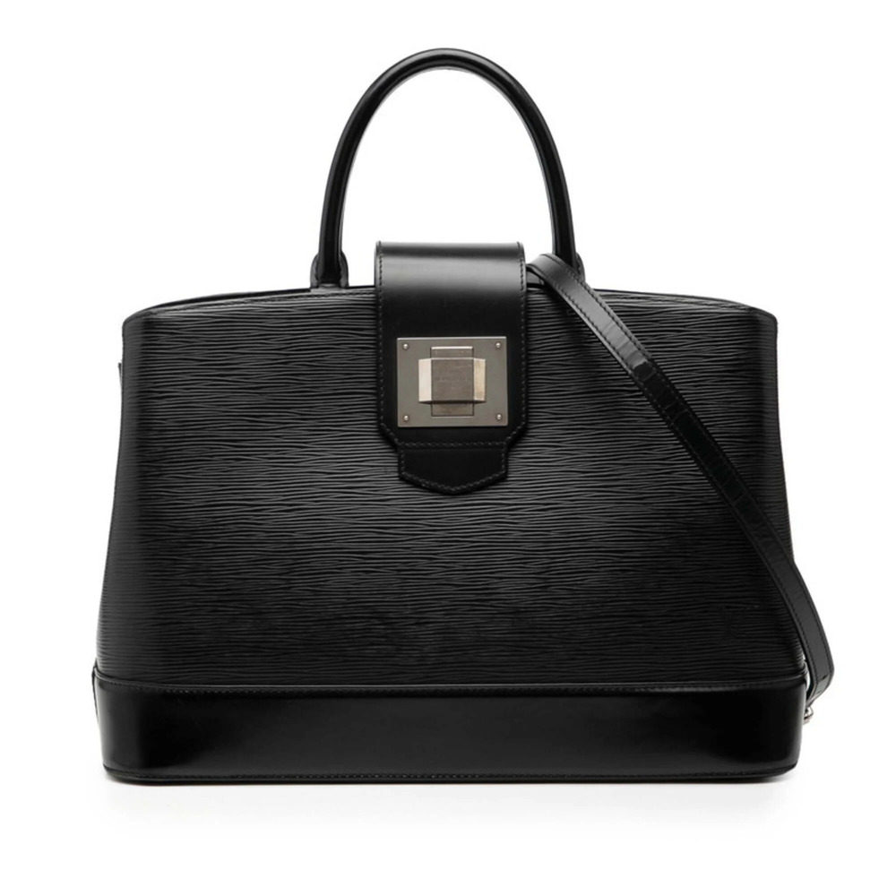 Louis Vuitton Epi Mirabeau GM Handbag Shoulder Bag 2WAY M40472 Noir Black Lea...